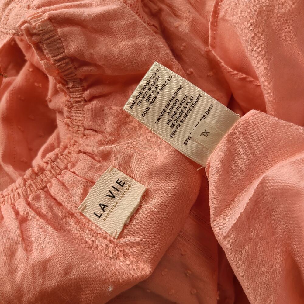 Rebecca Taylor Dress Kelsey La Vie Midi Prairie Pink Tank XL Preppy Feminine - Picture 5 of 5